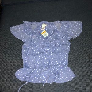 polka dot ruffle top